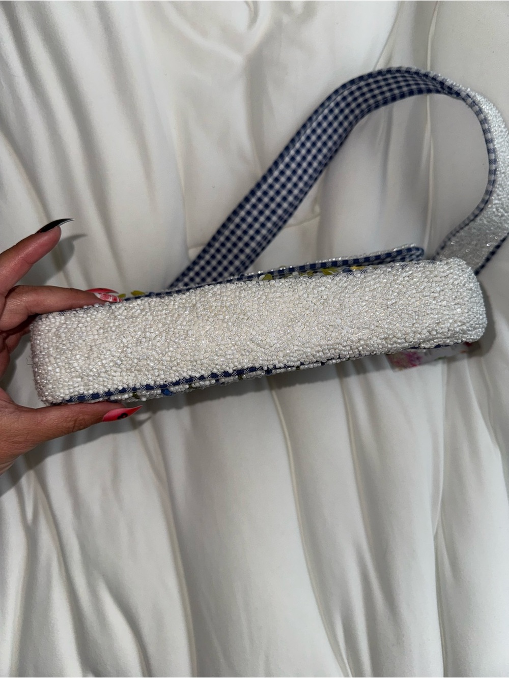 Lemon and Flower Beaded Shoulder Bag Handmade in India New with Tags - Picture 6 of 14